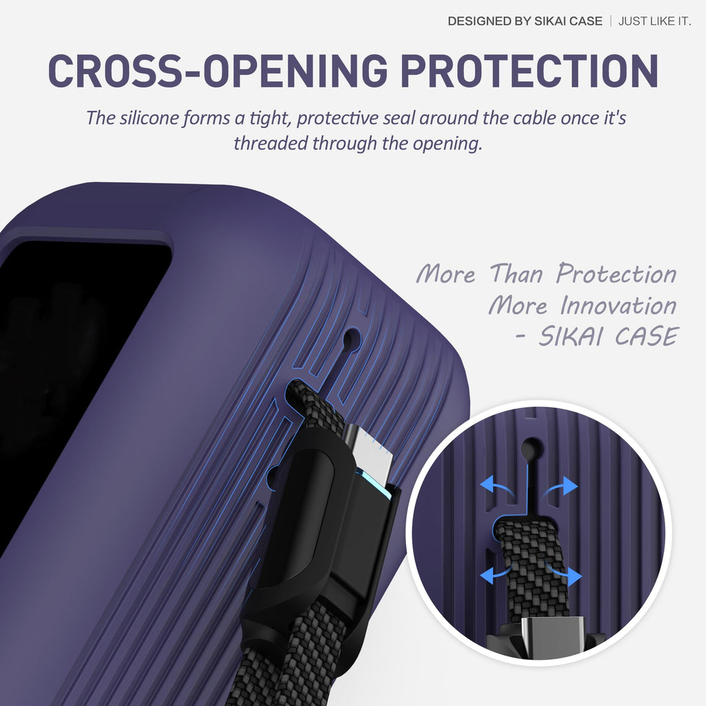 Silicone Case for Anker Laptop Power Bank (25,000mAh 165W) 1/4" Nut Hole,SD/SIM Card Storage, Display Protection&Dustproof, Travel Protective Cover Compatible with Anker Power Bank 165W/ A1695 (Black)