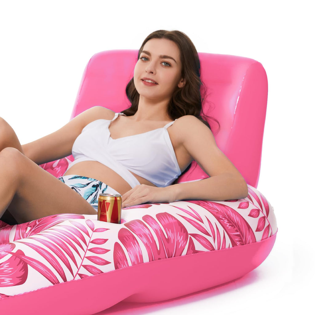 Jasonwell Inflatable Pool Float Adult - Pool Floaties Lounger Floats Raft Floating Chair Water Floaties for Swimming Pool Lake Lounge Float with Cup Holders Beach Pool Party Toys for Adults