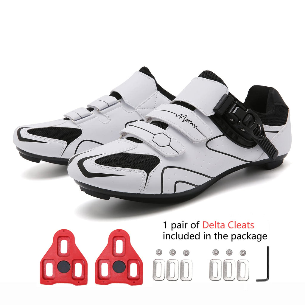 Mens Womens Cycling Shoes Compatible with Peloton Indoor Bicycle Pedals Clip in Road Bike Shoes Pre-Installed with Look Delta Cleats