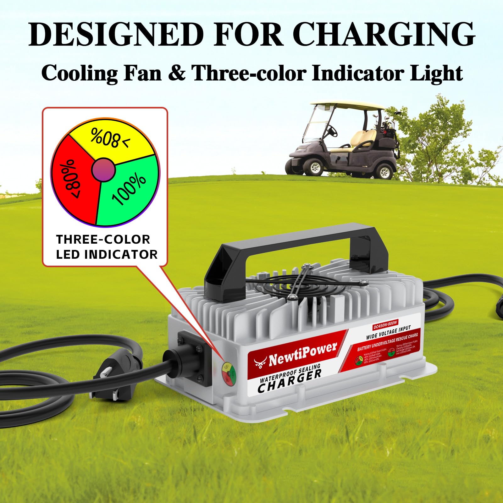36V 100Ah Golf Cart LiFePO4 Battery with APP&Chager&Monitor,7.6KW Continuous Power Lithium Battery with 200A BMS, Up to 10000+ Rechargeable Cycles, Perfect for golf cart