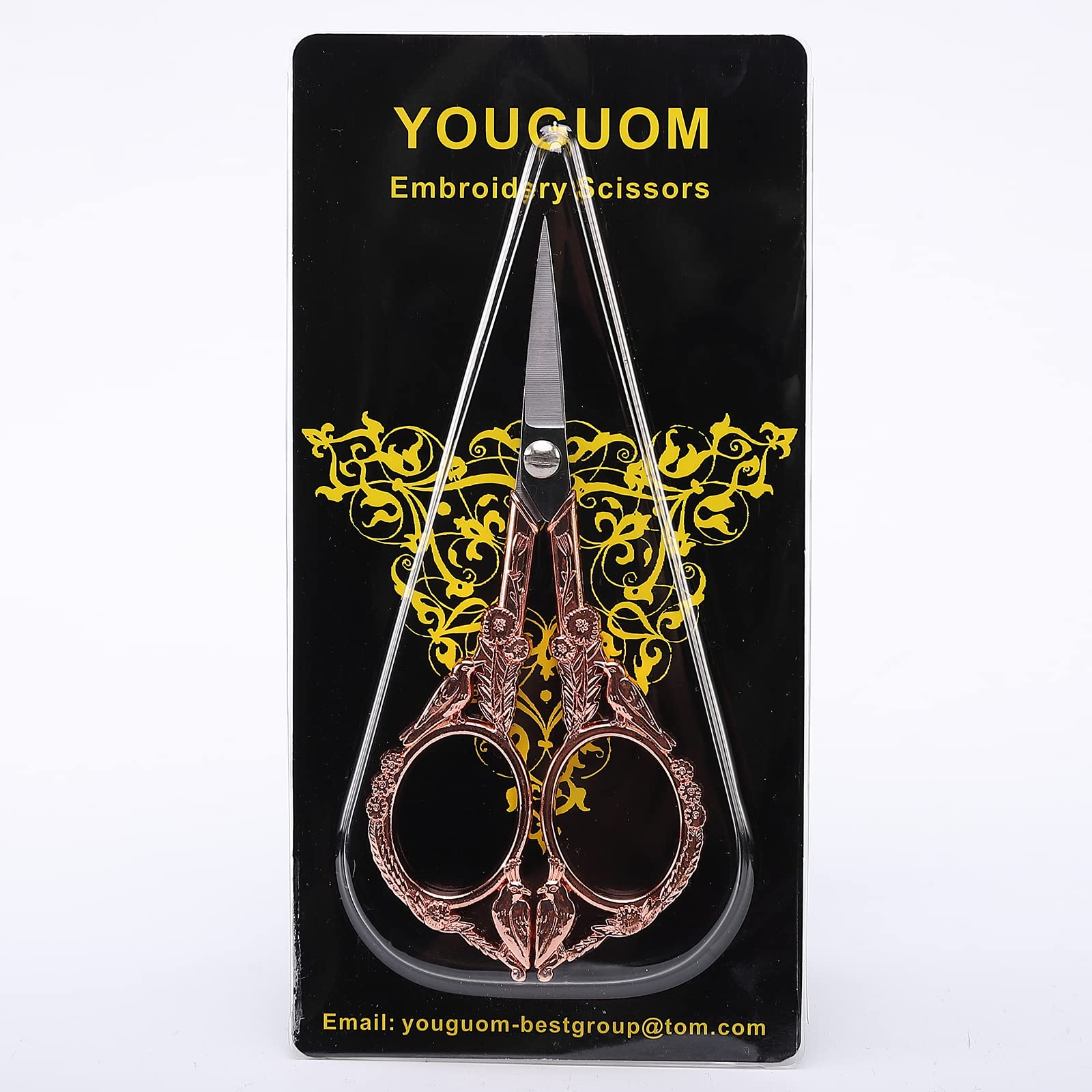 YOUGUOM Small Craft Scissors, Little Travel Sharp Embroidery Scissors All Purpose, Straight Tips Mini Sewing Shears, Precision Detail Thread Cutting Snips