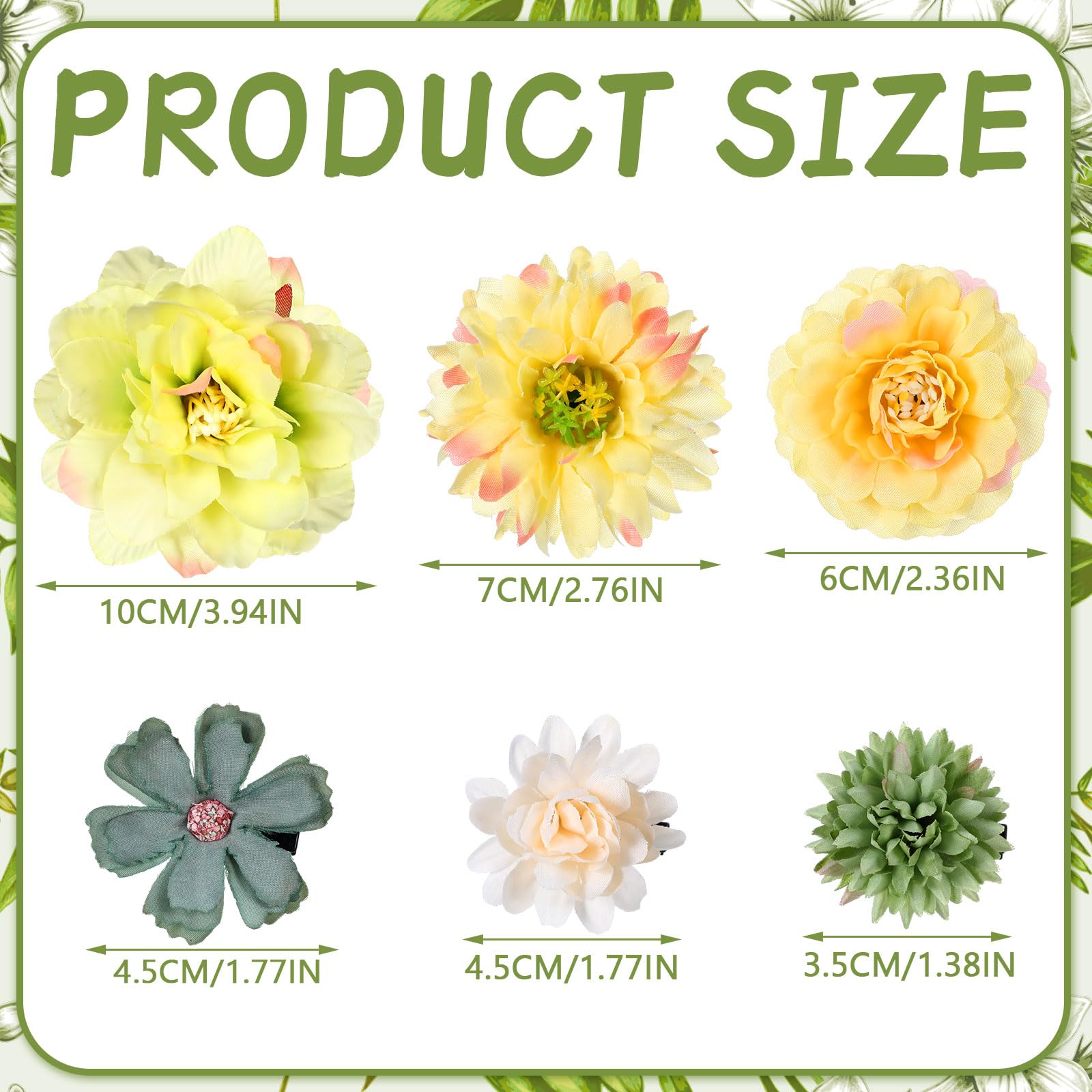 BBTO Flower Hair Clip Rose Hair Clips Barrettes for Women Flower Accessories Boho Bride Claw Clip Hairpin Brooch Pin Headpiece for Wedding(Beige Orange Series,21 Pcs)