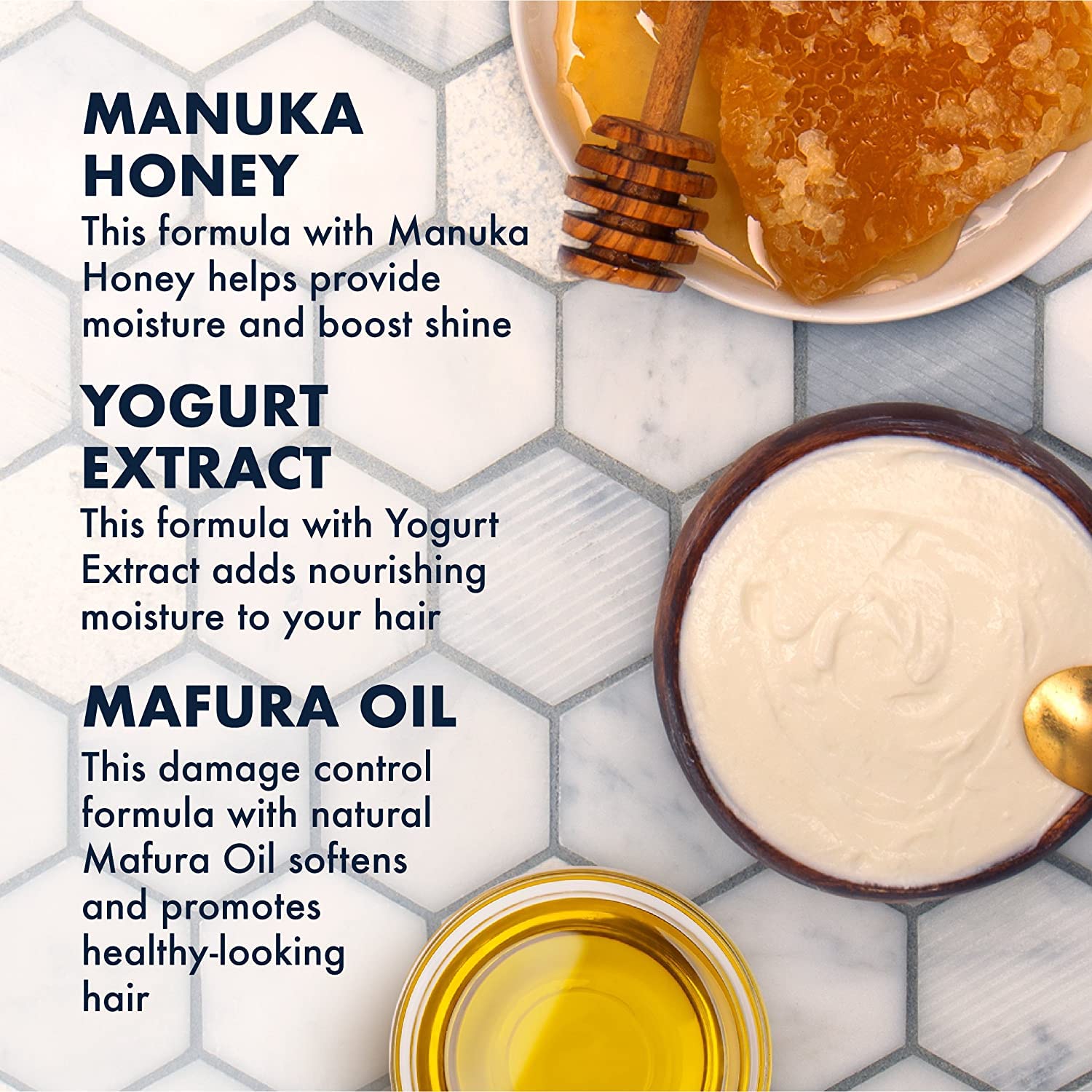Shea Moisture Hair Mask - Manuka Honey & Yogurt, Hydrate + Repair Protein Power Treatment, Hair Treatment for Dry, Damaged Hair Care with Organic Shea Butter & Castor Oil for Hair, 8 Oz
