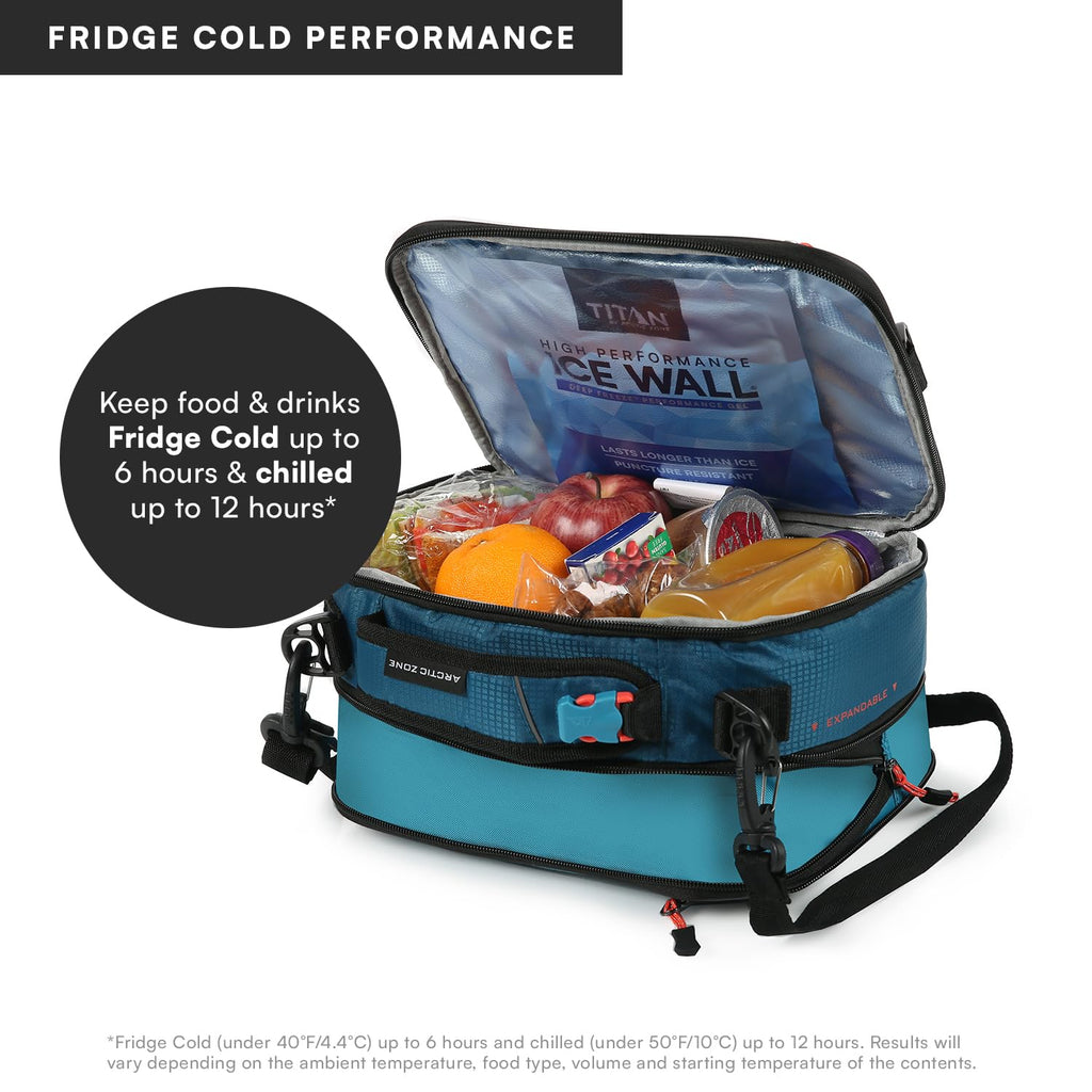 Arctic Zone Titan Deep Freeze Fridge Expandable Insulated Horizontal Lunch Pack, Grey