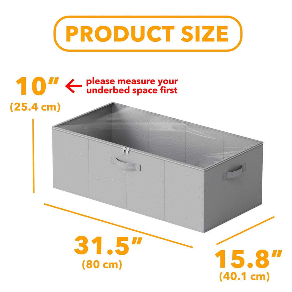SpaceAid Paquete de 2 Contenedores de Almacenamiento Debajo de la Cama de 10" de Alto, Organizadores Grandes de Almacenamiento Debajo de la Cama con Tapas para Dormitorio, Residencia Estudiantil, Ropa