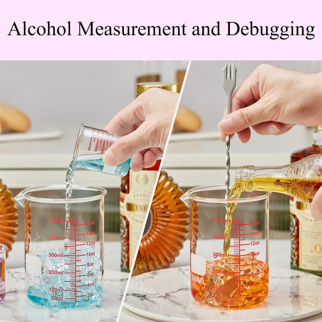 High Borosilicate Glass Measuring Cup-V-Shaped Spout，Glass Measuring Beaker for Kitchen or Restaurant, Easy to Read, 30 ML (1 Oz)-Pack of 2