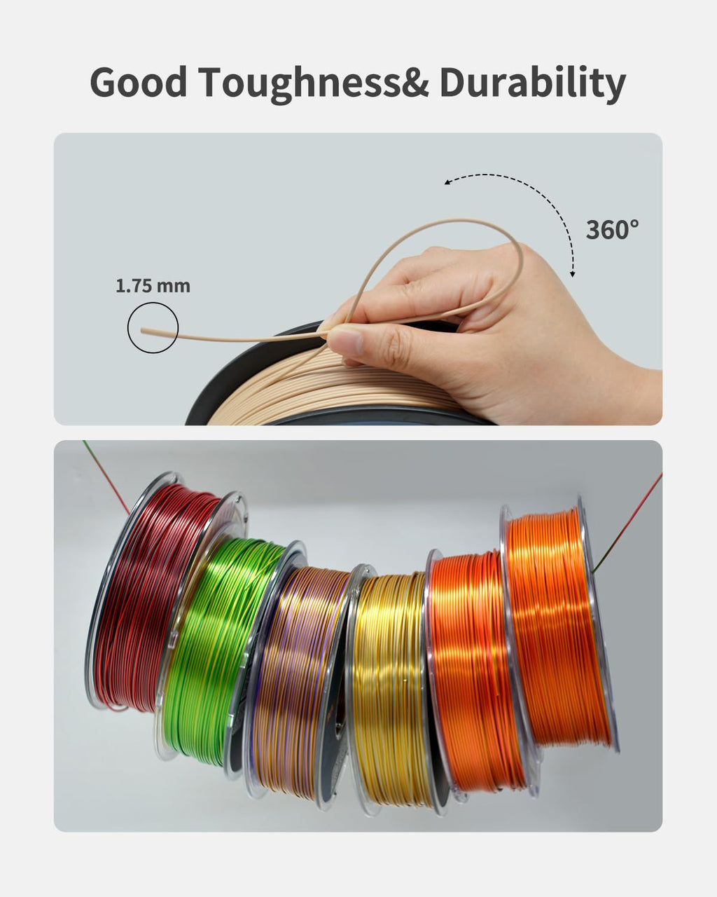 PLA Filament 1.75mm, 3D Printer Filament 1kg Spool (2.2lbs), Neatly Wound, +/- 0.02mm Precision, No Clog/Bubble, Excellent Layer Adhesion, Fits Most FDM Printers, Apple Green