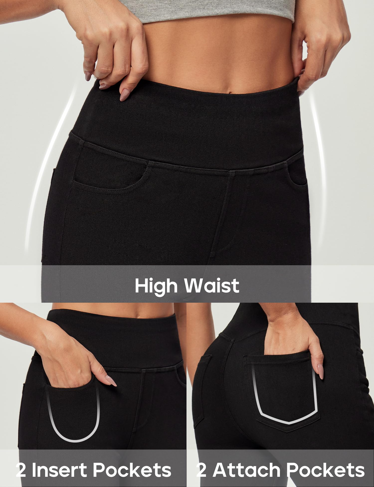 Heathyoga Stretchy Jeans for Women Trendy High Waist Pull On Jeggings Tummy Control Womens Skinny Jeans Leggings with Pockets