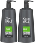 Dove Men+Care Body + Face Wash, Extra Fresh 3-Pack + Travel-Size, 24H Nourishing MicroMoisture