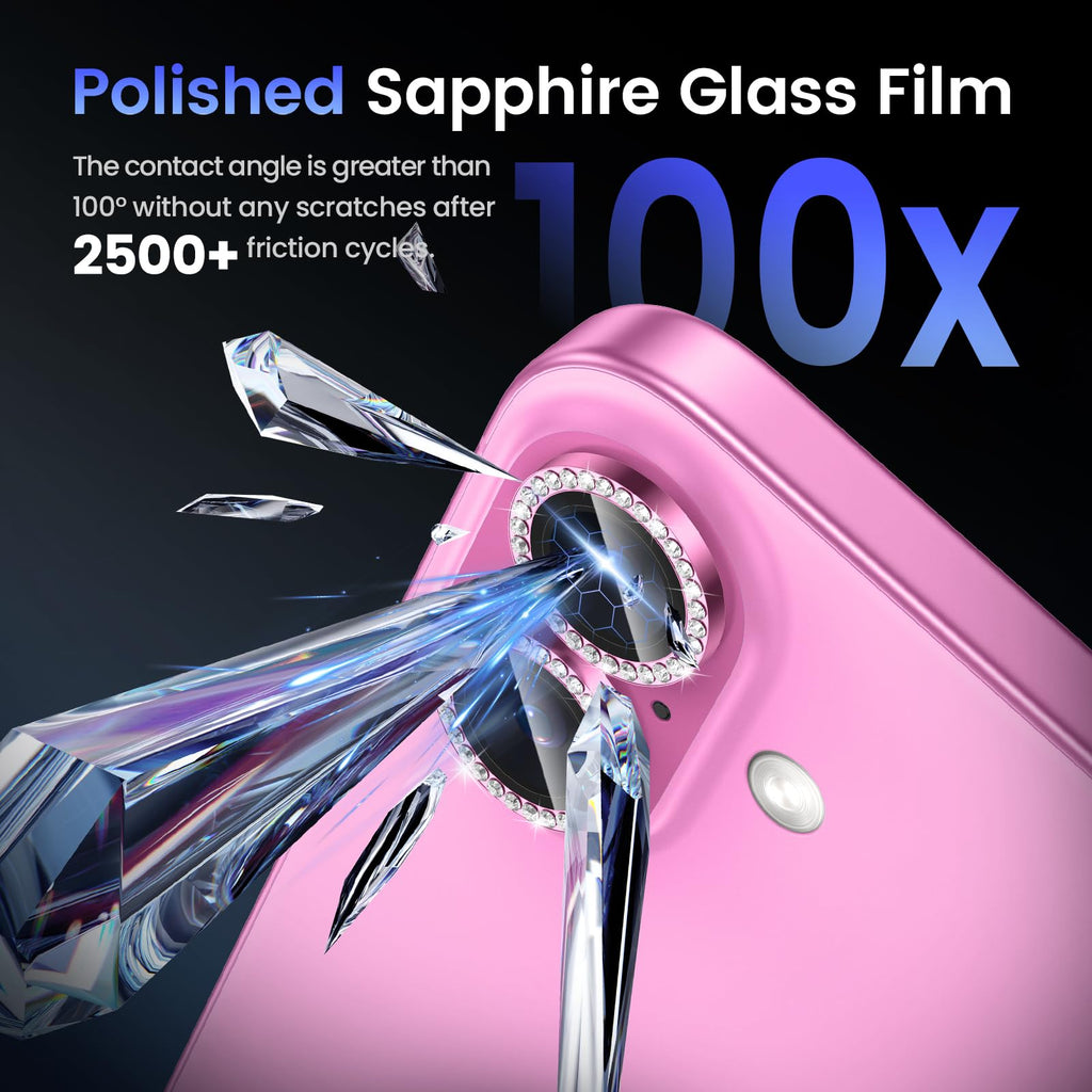 Tensea for iPhone 13 mini/iPhone 13 Camera Lens Protector, 9H Tempered Glass Camera Cover Screen Protector Metal Individual Ring for iPhone 13mini 5.4 inch /13 6.1 inch