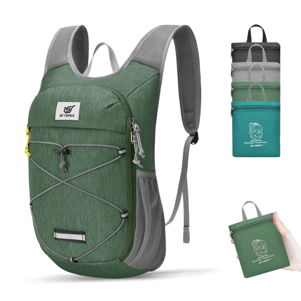 SKYSPER Foldable Hiking Backpack - 10L/15L Small Lightweight Daypack Breathable Travel Backpacks