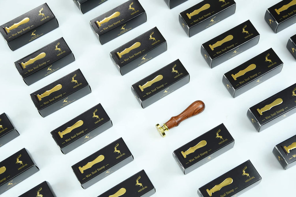 Medieval Initial Alphabet Sealing Wax Stamps, Brass Head Wooden Handle, for Thanksgiving Card/Envelope/Gift Wrap/Wedding Engagement Party Invitation - Letter S