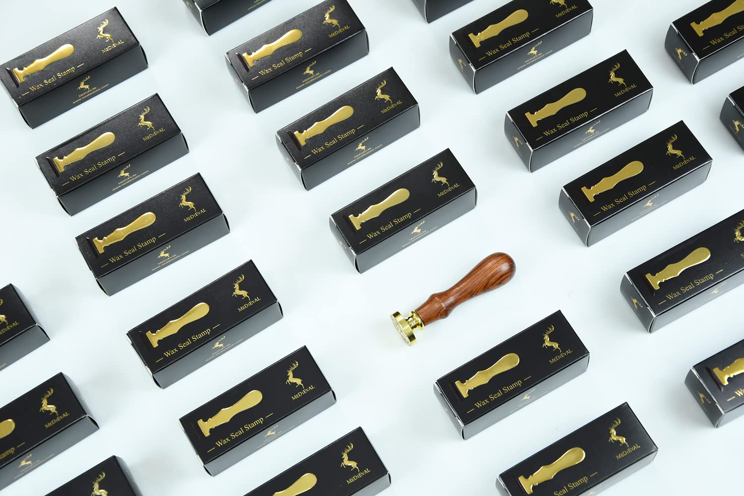 Medieval Initial Alphabet Sealing Wax Stamps, Brass Head Wooden Handle, for Thanksgiving Card/Envelope/Gift Wrap/Wedding Engagement Party Invitation - Letter S