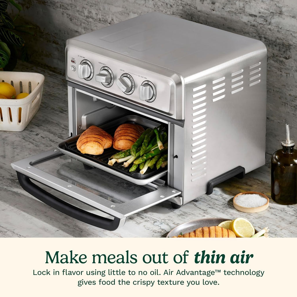 Cuisinart Air Fryer + Convection Toaster Oven, 8-1 Oven with Bake, Grill, Broil & Warm Options, Stainless Steel (TOA-70C)
