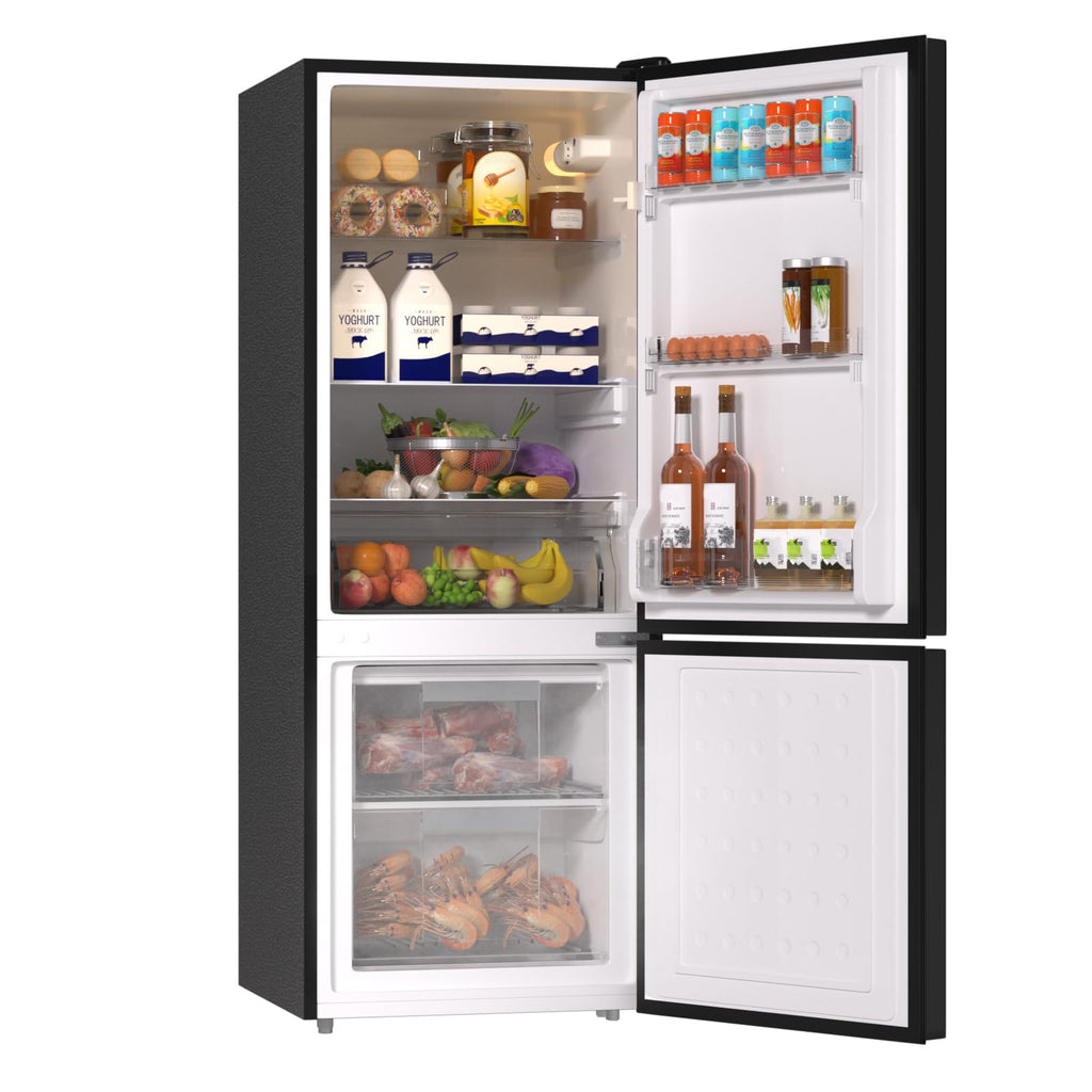 BANGSON 4.0 Cu.Ft Small Refrigerator with Freezer, Small Fridge with Bottom Freezer, for Apartment, Bedroom, Dorm, and Office, Double Door, Stainless Steel, Silver