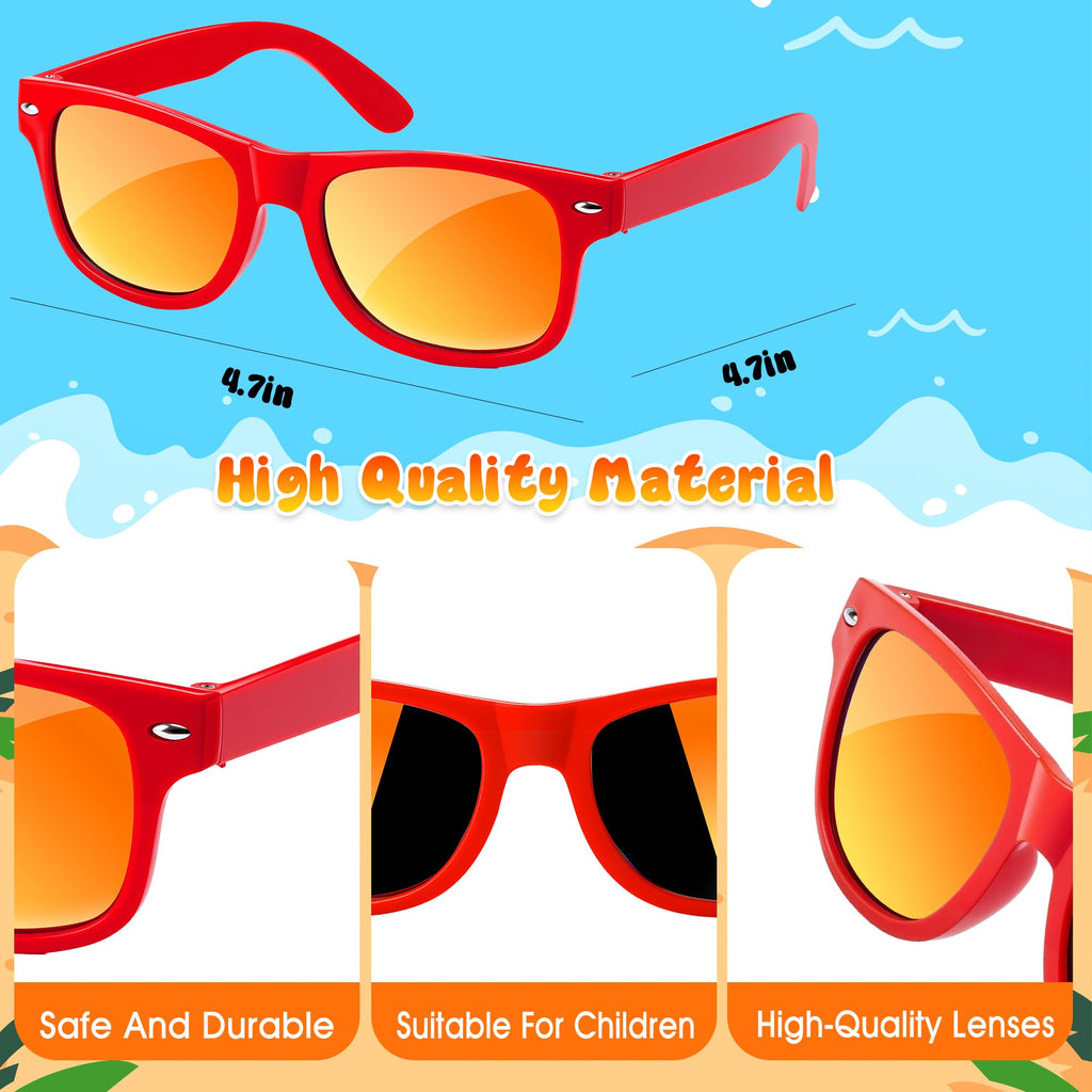 Kids Sunglasses Bulk, Kids Sunglasses Party Favors for Age 3-8, UV400 Protection Neon Kids Sunglasses Bulk for Boys Girls (12Pack-heart sunglasses)