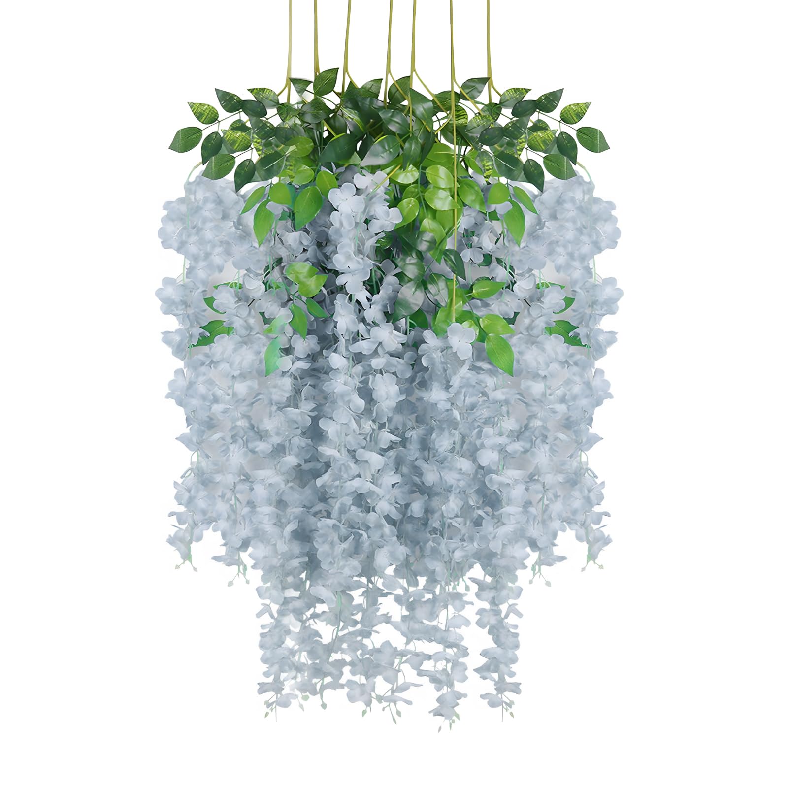 5 Pack Pink Wisteria Hanging Flowers Garland, 3.77 Feet Artificial Flower Vines, Fake Wisteria, Artificial Vines Hanging Garland for Backdrop Outdoor Yard Garden Decor