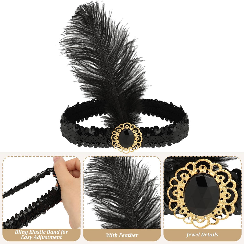 Cridoz Flapper Accessories for Women - 1920s Gatsby & Roaring 20s Style