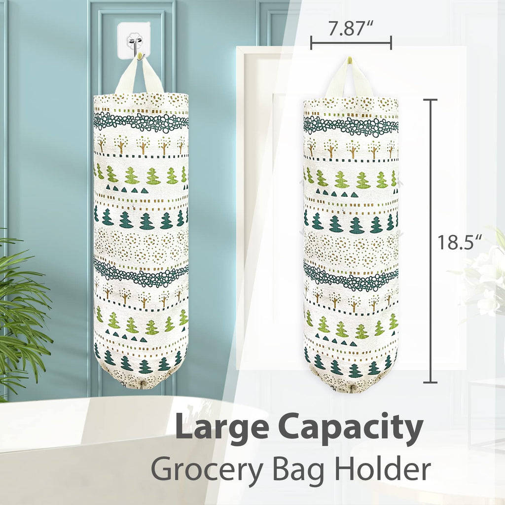 Plastic Bag Holder，Reusable Grocery Bag Holder，Wall Mount Plastic Bag Organizer Shopping Bags Carrier，Washable Large Grocery Bag Storage Dispenser for Home Kitchen Travelling Decor, 1 Pack，Alpaca