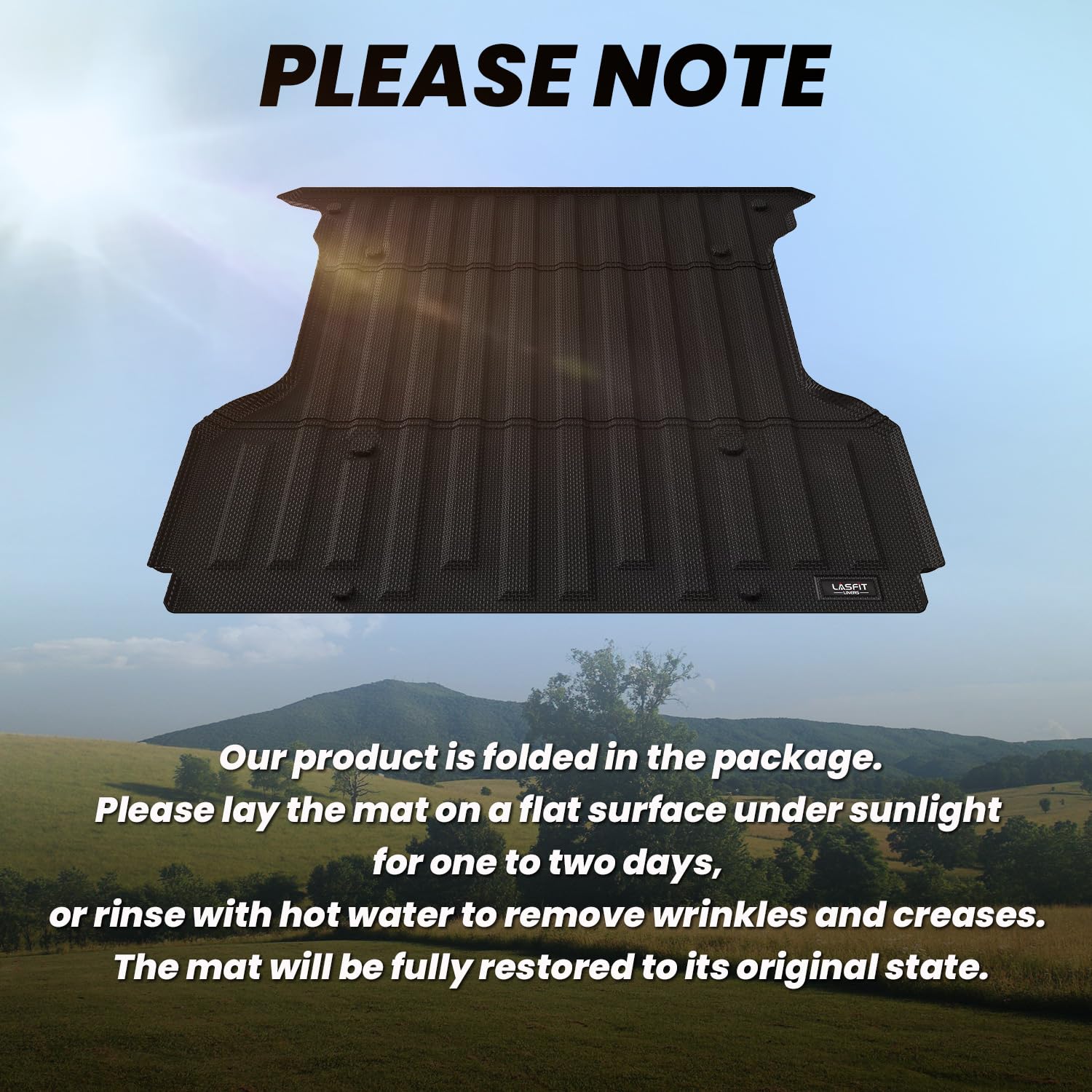 LASFIT Truck Bed Mat for 2009-2016 Ford F250 F350 F450 6.75ft Super Duty 81.9'' Bed Liner(Not fit with Drop-in Bed Liner), TPE 100% All Weather Car Bed Mat for F-250 F-350 F-450,1PCS Black