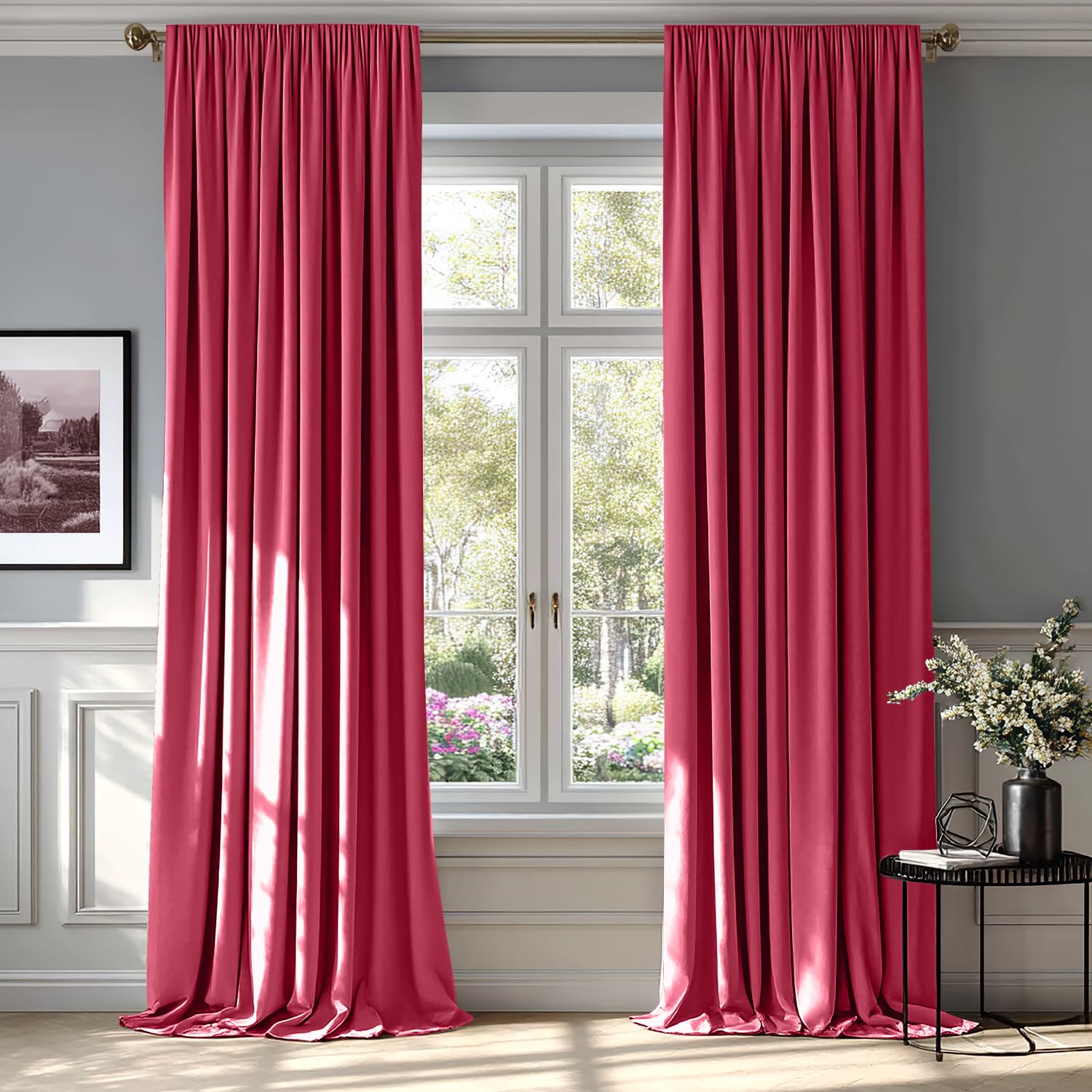 MIULEE Black Velvet Curtains Thermal Insulated Blackout Halloween Curtain Drapes for Bedroom Living Room Darkening 63 Inches Long Curtains Panels Rod Pocket Set of 2
