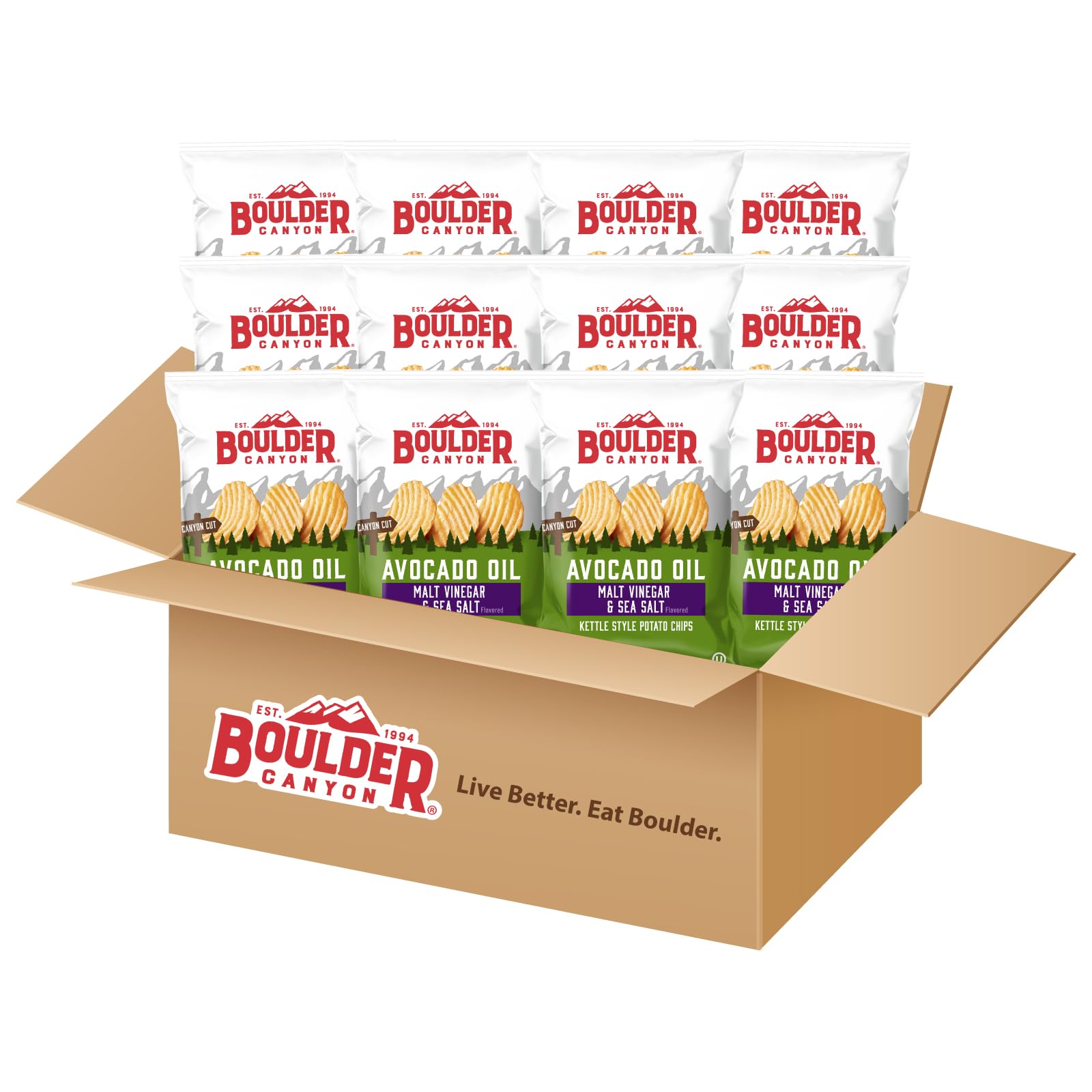Boulder Canyon Boulder Batch Agave Sriracha Kettle Potato Chips, 5.25 oz - Pack of 12