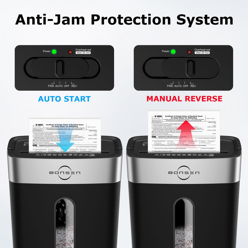BONSEN Shredder for Home Office, 4 Gallons 8-Sheet Cross Cut Credit Card Shredder, Small Paper Shredder for Home Use, High Security Level P-4, ETL Certification (S3101)