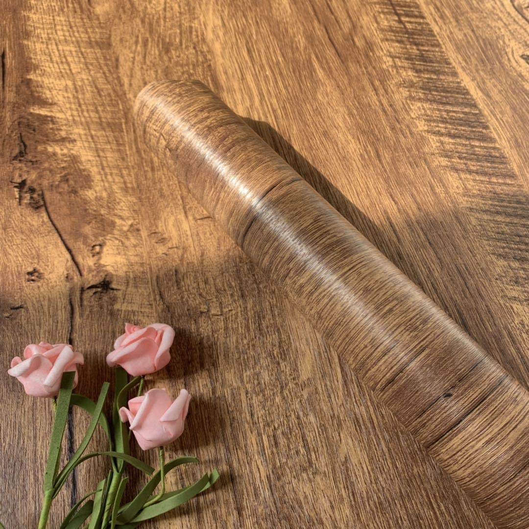 EeeComing 118" x 17.7" Wood Wallpaper Peel and Stick Contact Paper Wood Brown Wood Self Adhesive Wallpaper Rustic Removable Wood Contact Paper Wood Grain Wallpaper Vinyl Film Roll