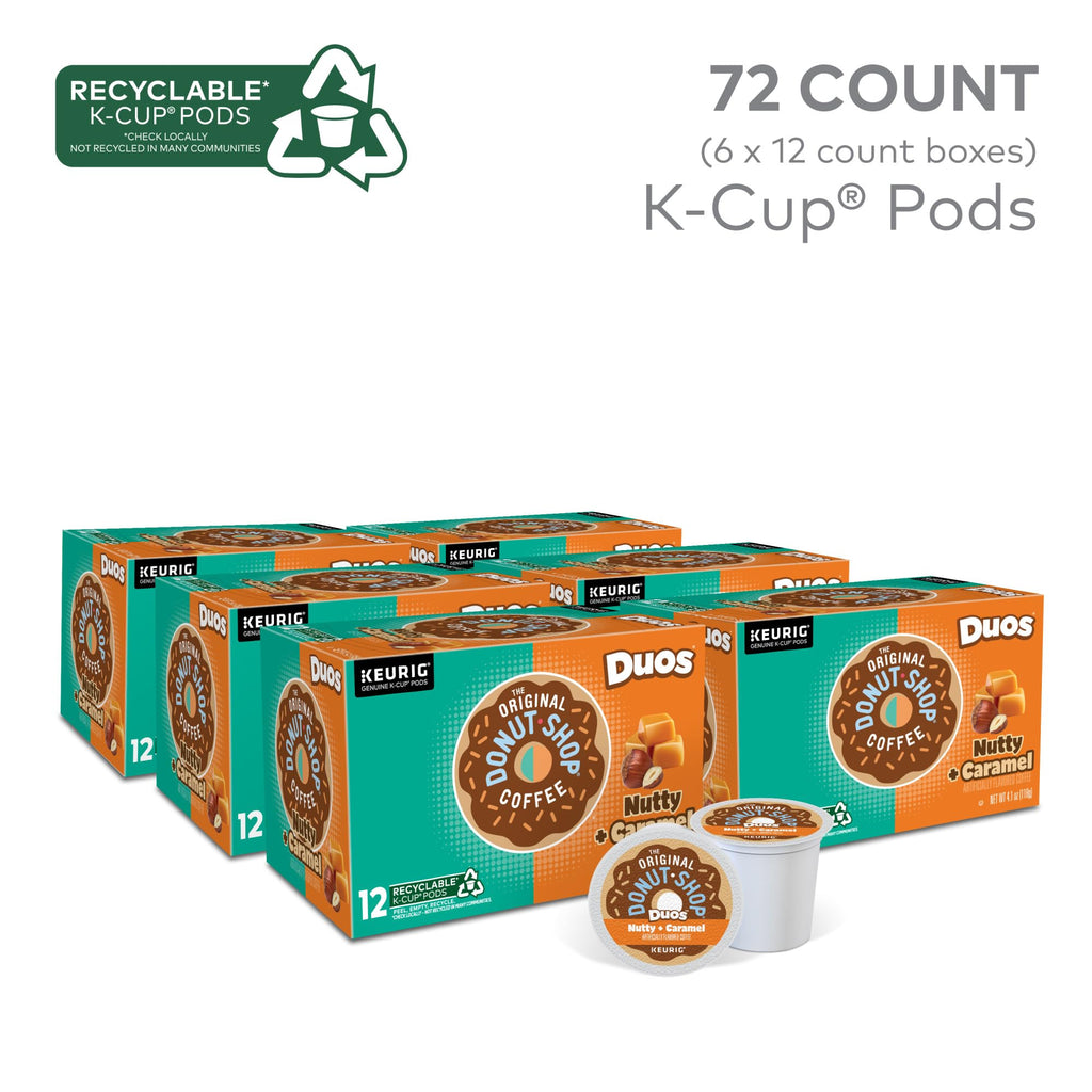 The Original Donut Shop Duos Coconut + Mocha Coffee, Keurig Single Serve K-Cup Pods, Medium Roast Coffee, 60 Count, (6 Packs of 10)