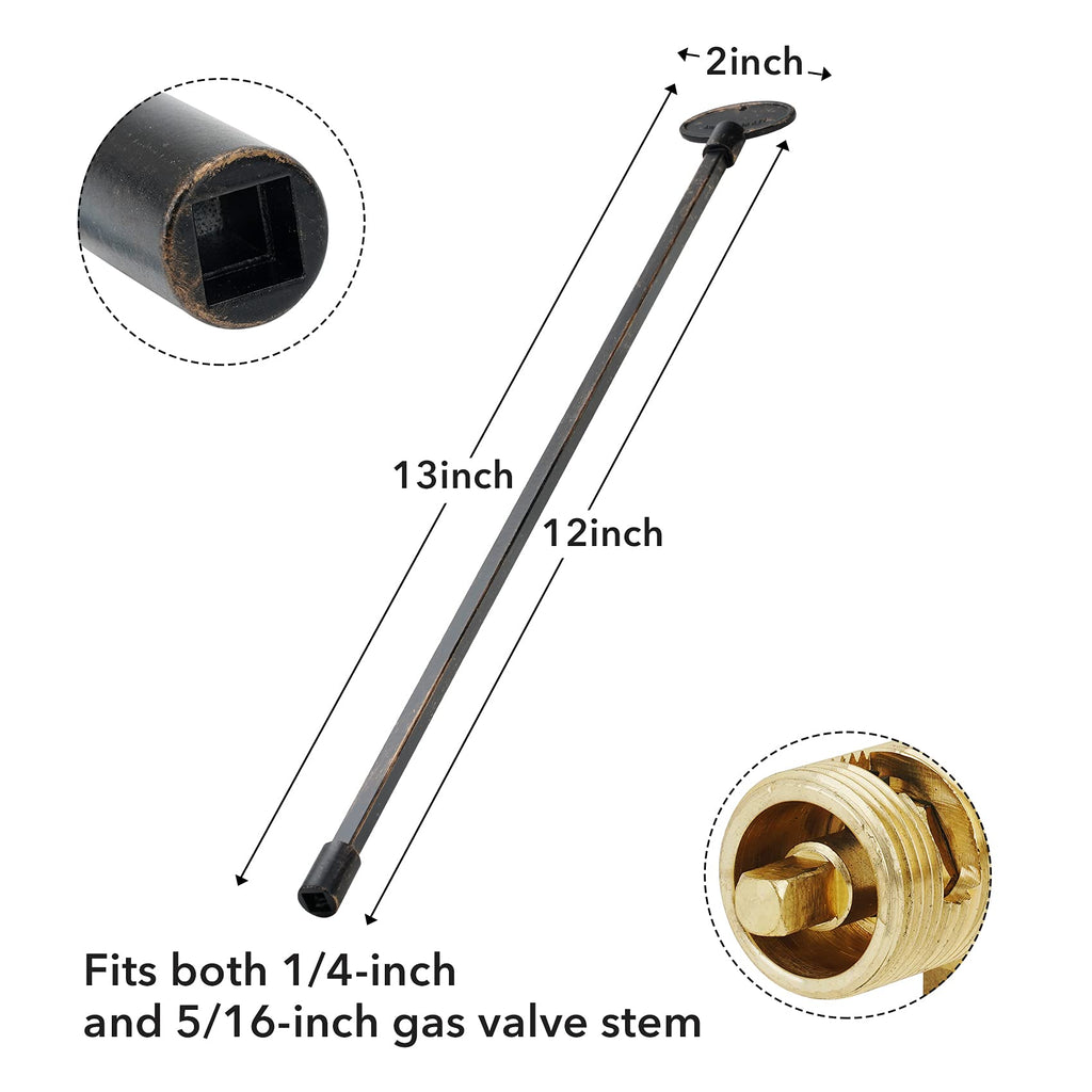 Stanbroil 3-Inch Gas Valve Key Fits 1/4" and 5/16" Turn Ball Valve for Gas Fire Pits and Fireplaces, Polished Chrome