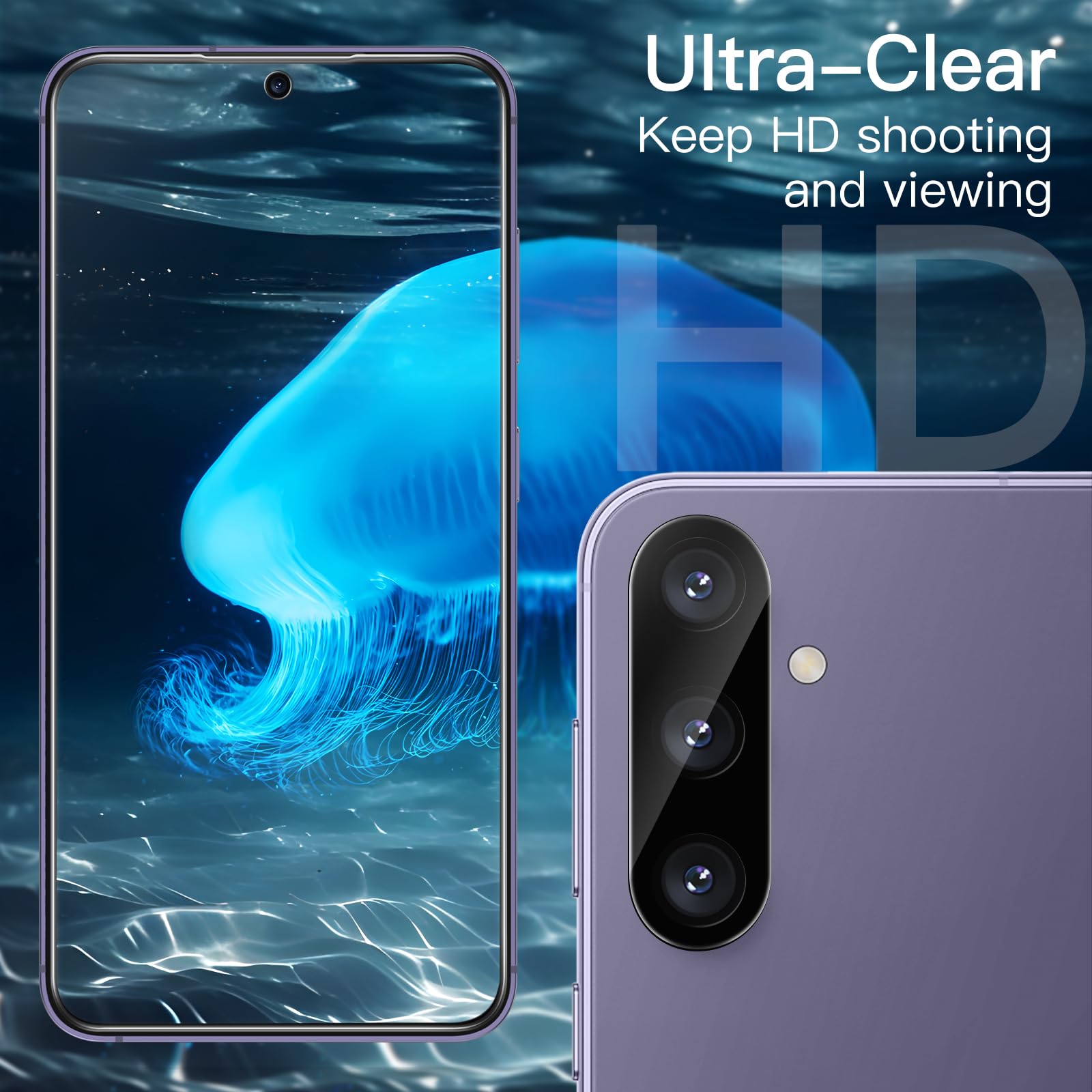 JETech Screen Protector for Samsung Galaxy S20 FE 6.5-Inch with Camera Lens Protector, Tempered Glass Film, Fingerprint ID Compatible, HD Clear, 2-Pack Each