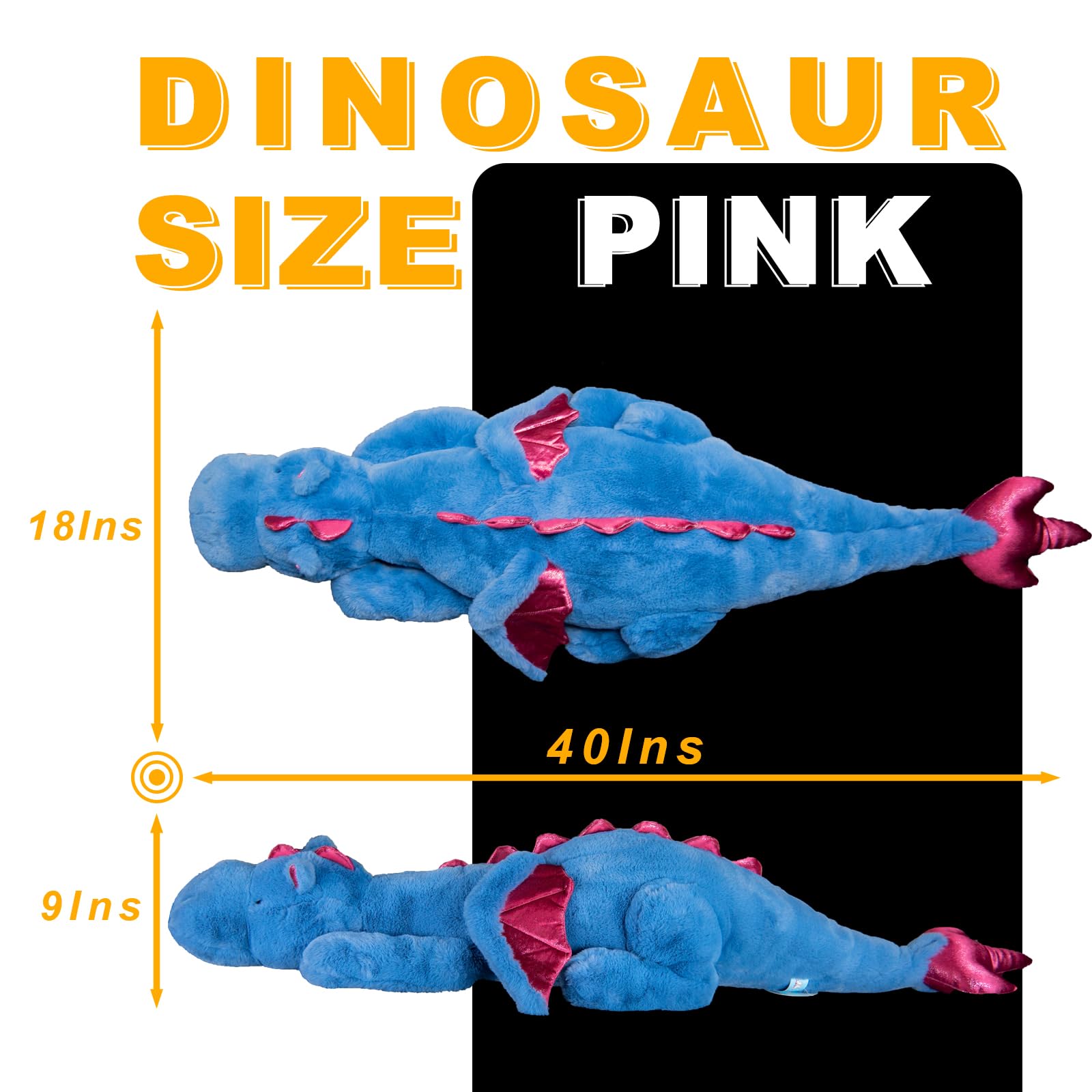 YOUBLEK 27.5 in 2Lb Weighted Stuffed Animals,Cute Plush Dragon,Weighted Stuff Dinosaur Toy for Kids Adult Gift or Decoration