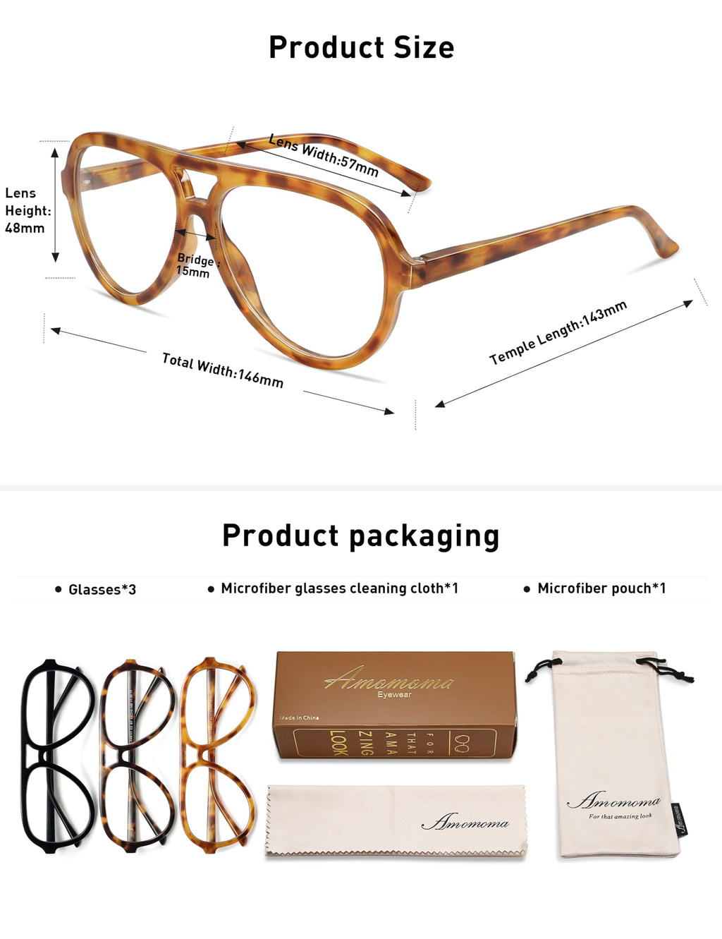 AMOMOMA 3 Pack Retro Oversized Aviator Reading Glasses for Women Men,Classic Large Reader Blue Light Computer Frame AM6111