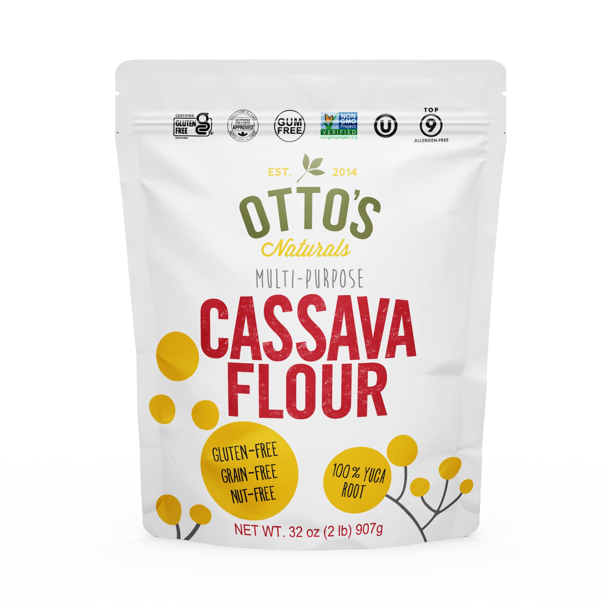 Otto's Naturals Multi-Purpose Cassava Flour, Non-GMO, Gluten-Free, Grain, Nut and Gum-Free, 1-to-1 Wheat Alternative, Paleo, AIP, 1 lb