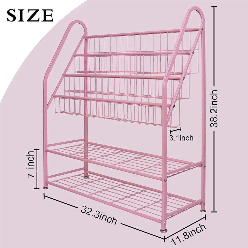 aboxoo Metal Kids Bookshelf Black Large Freestanding for Children Room 32 in Toy Organizer Large Stable Bookcase Bookstore Library Book Unit Storage Kids Bed Living Room