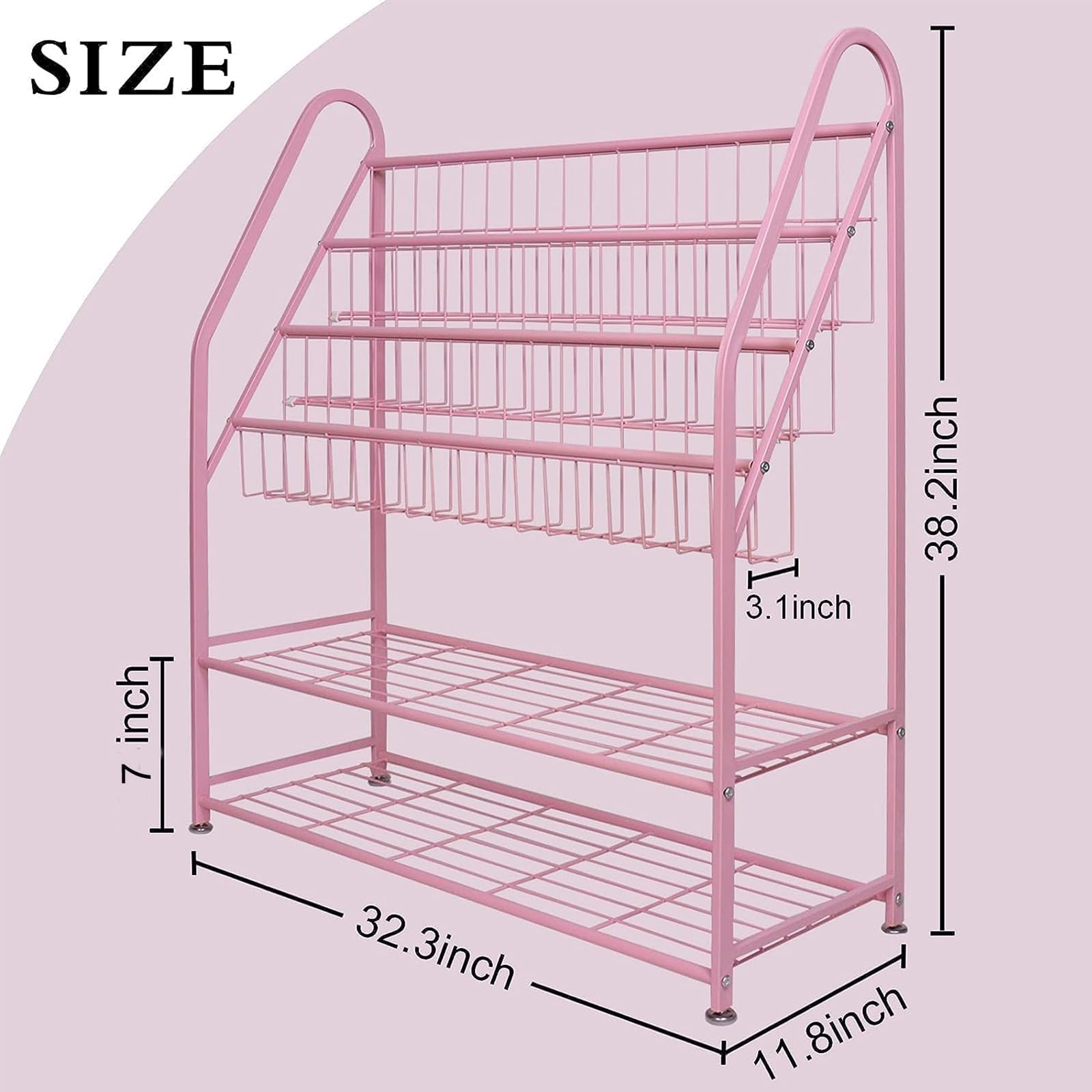 aboxoo Metal Kids Bookshelf Black Large Freestanding for Children Room 32 in Toy Organizer Large Stable Bookcase Bookstore Library Book Unit Storage Kids Bed Living Room