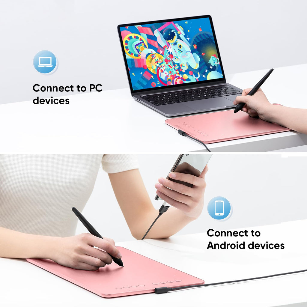 XPPen Updated Deco 01 V3 Drawing Tablet, 16384 Pressure Sensitivity, 8 Custom Shortcuts, 220 Report Rate for OSU Drawing Pad, Remote Teaching & Animation, Compatible with Android, Windows, macOS