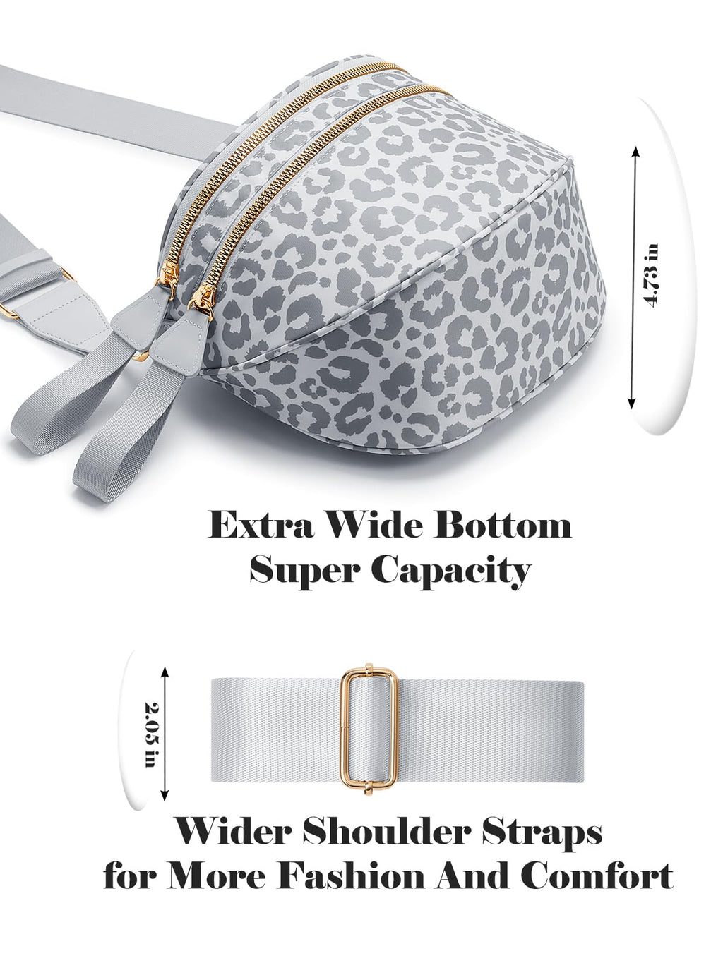 Pure Colour Crossbody Bag Bum Bag for Women,Spacious Purse Fanny Packs Belt Bag,Oversized Bum Bag (Bean Green Leopard Print Bum Bag)