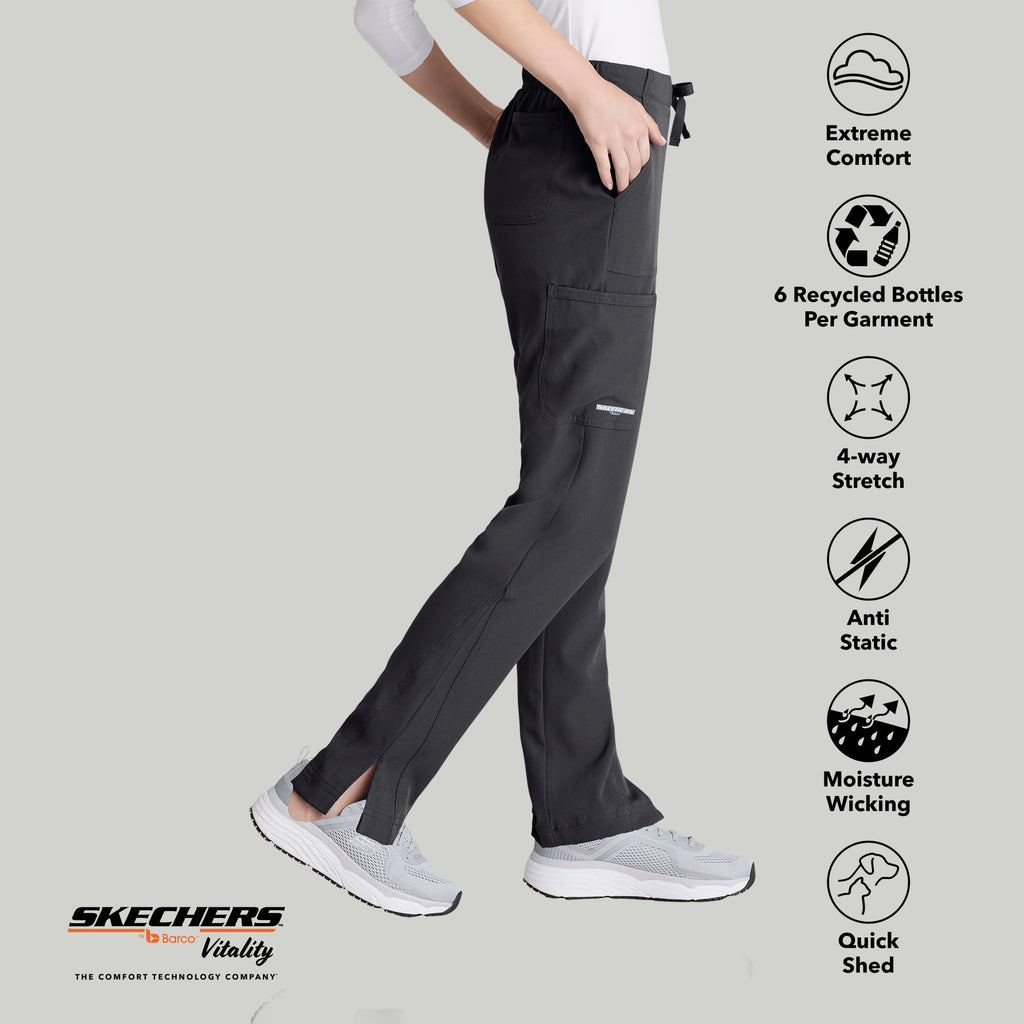 BARCO Skechers Vitality Charge Slim Fit Scrub Jogger for Women – Low-Rise Bottoms with Tapered Leg & 4-Way Stretch