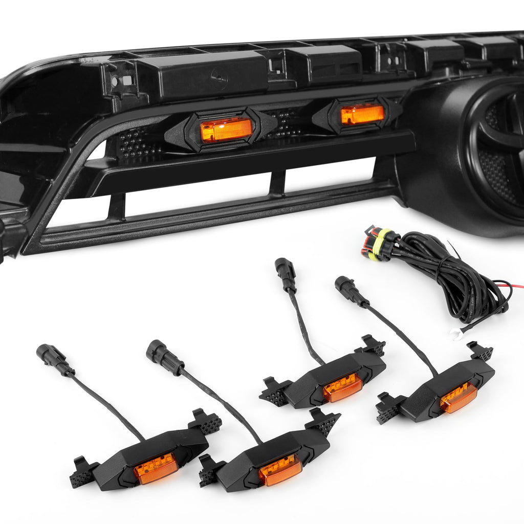 Seven Sparta 4 PCS Grill Led Lights Compatible with Toyota 4Runner 2014-2024 TRD Pro Grille and 2014-2019 SR5, Premium, Limited, TRD Off-Road, Fuse and Instruction Included (Amber)