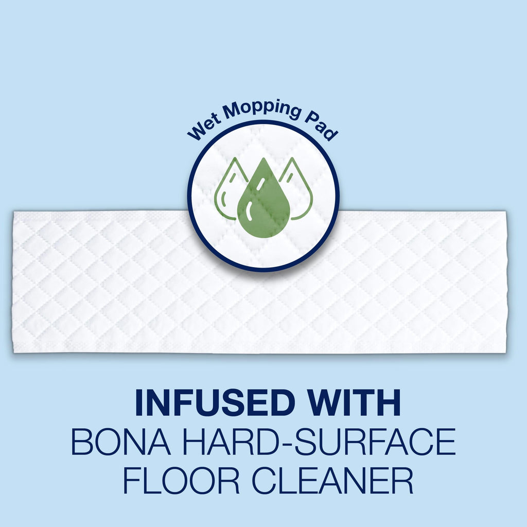 Bona® Disposable Wet Cleaning Pads for Hard-Surface Floors, Lemon Mint Scent 12 Count (Pack of 1)