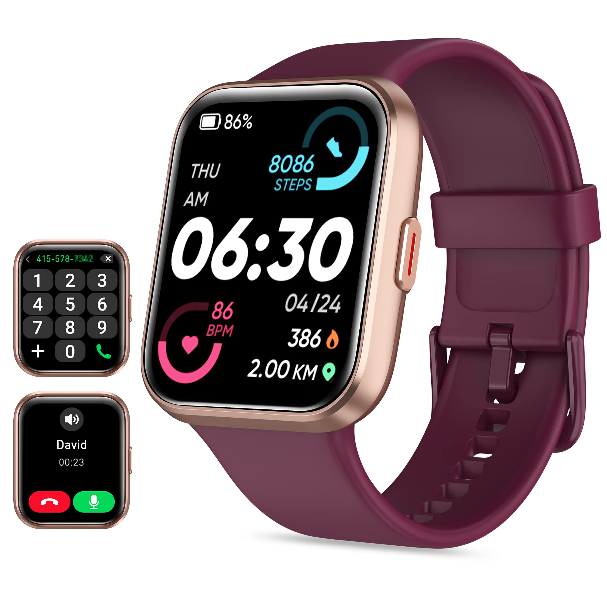 Tensky Smart Watch for Men/Women Android/iPhone/Samsung, Alexa Built-in, 1.8" Touch Screen Fitness Tracker with Answer/Make Calls, 3ATM Waterproof Heart Rate/Sleep/SpO2 Monitor, 120+ Sport Modes