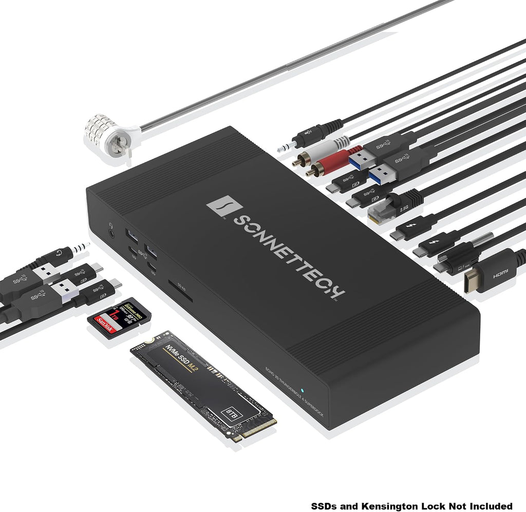 Sonnet Echo 20 Thunderbolt 4 SuperDock 2.5GbE HDMI NVMe 100W USB-C Mac PC