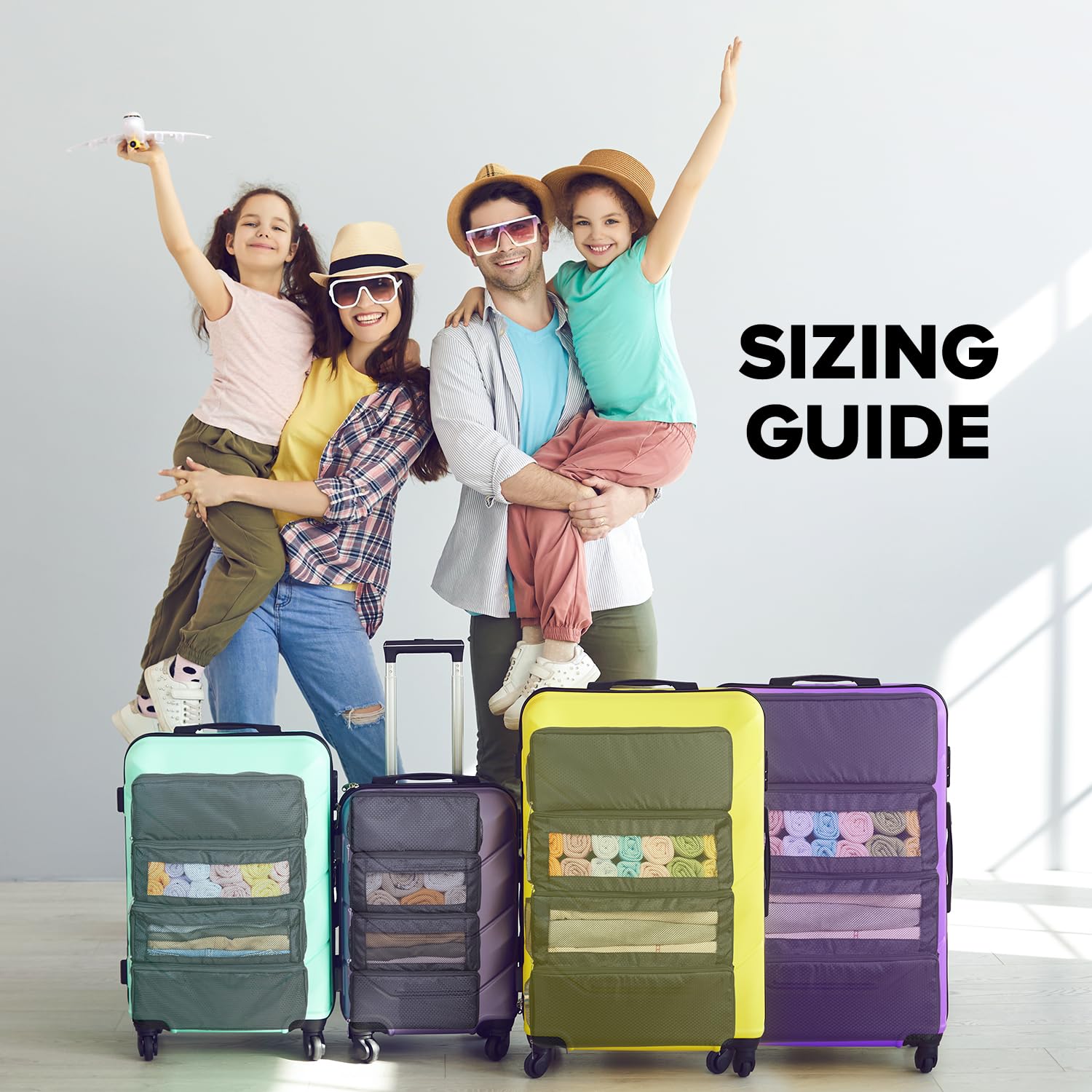 Suitcase Organizer, Travel Luggage Organizer Hanging Shelves Packing Cube Closet/Collapsible Portable Travel Organizer for Carry-on