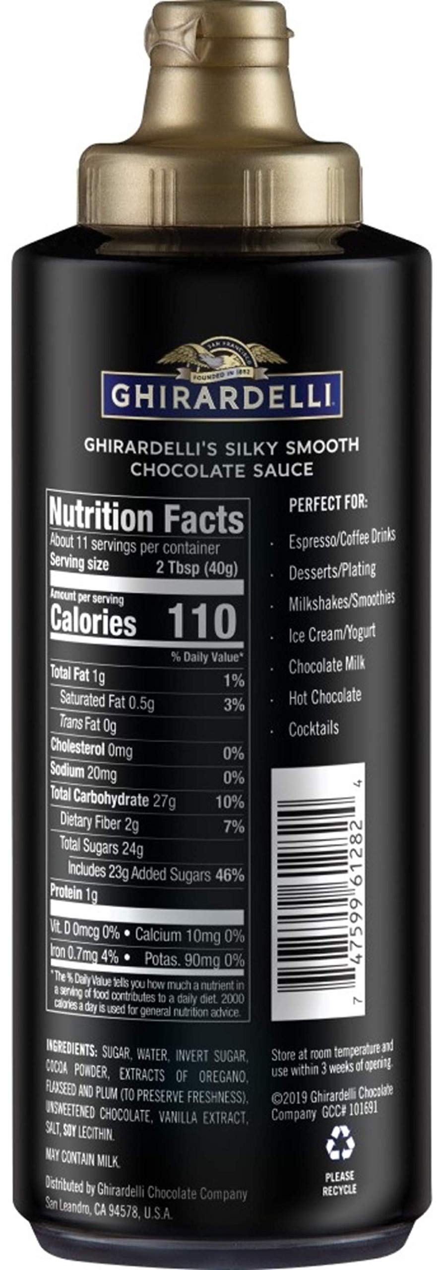 Ghirardelli Chocolate Sauce, Black Label (16oz Squeeze bottle)