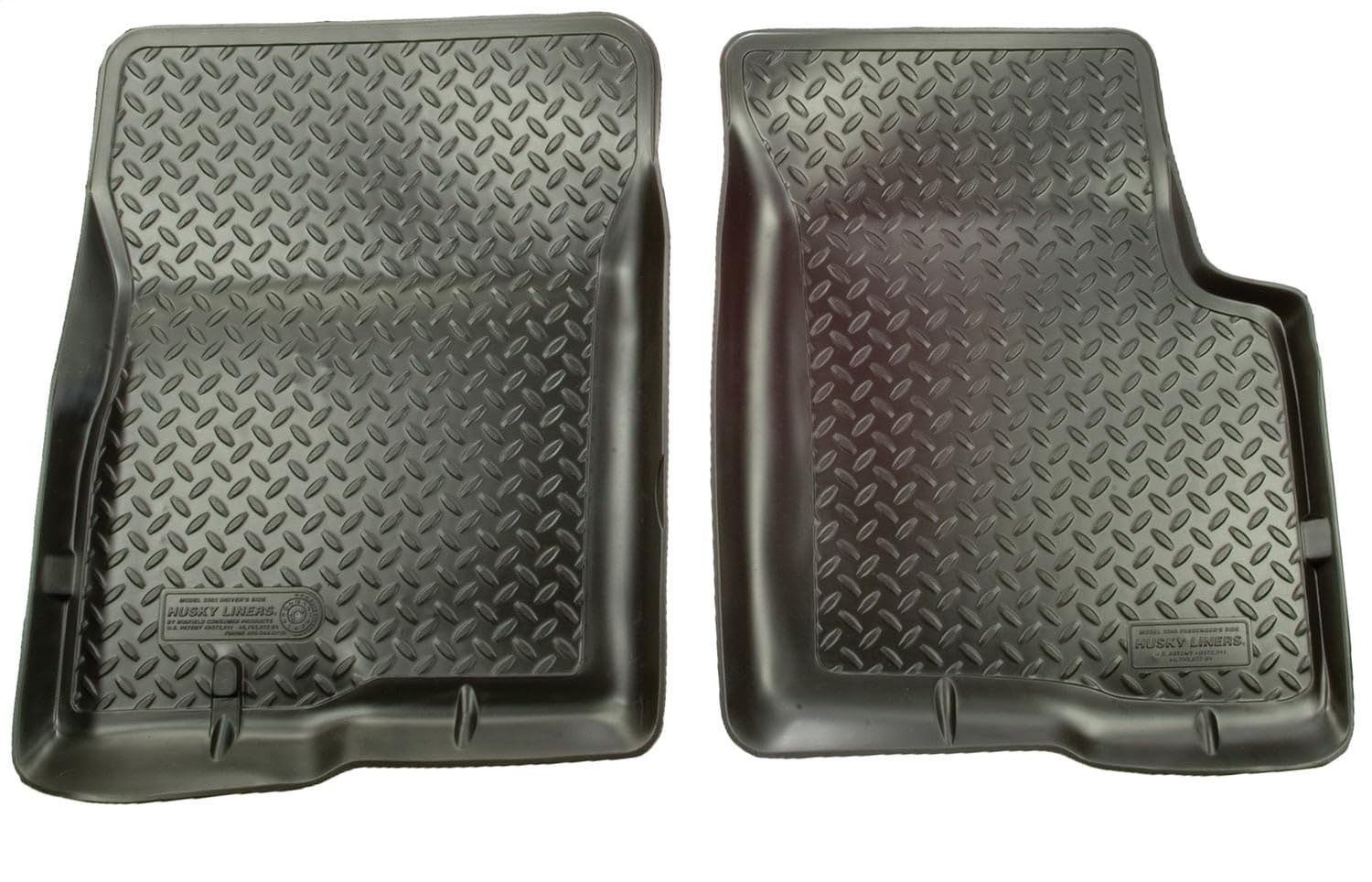 Husky Liners Classic Style Floor Mats | Fits 1995-2004 Toyota Tacoma Regular CAB & Access CAB ONLY | Front Row, 2-pc Black - 35111