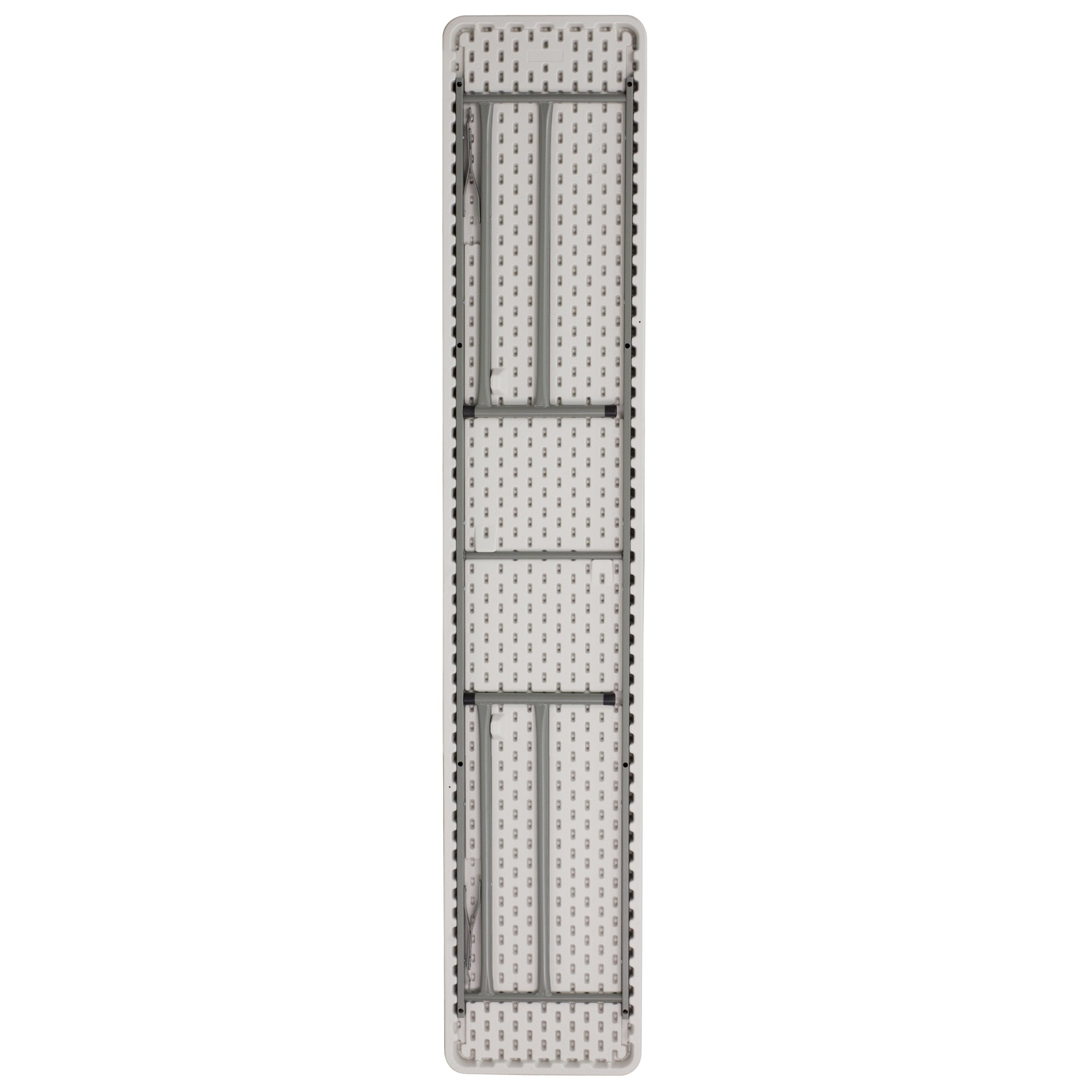 EMMA + OLIVER 5' Rectangular Plastic Folding Table, Long Plastic Foldable Table for Residential Indoor/Outdoor Events, White