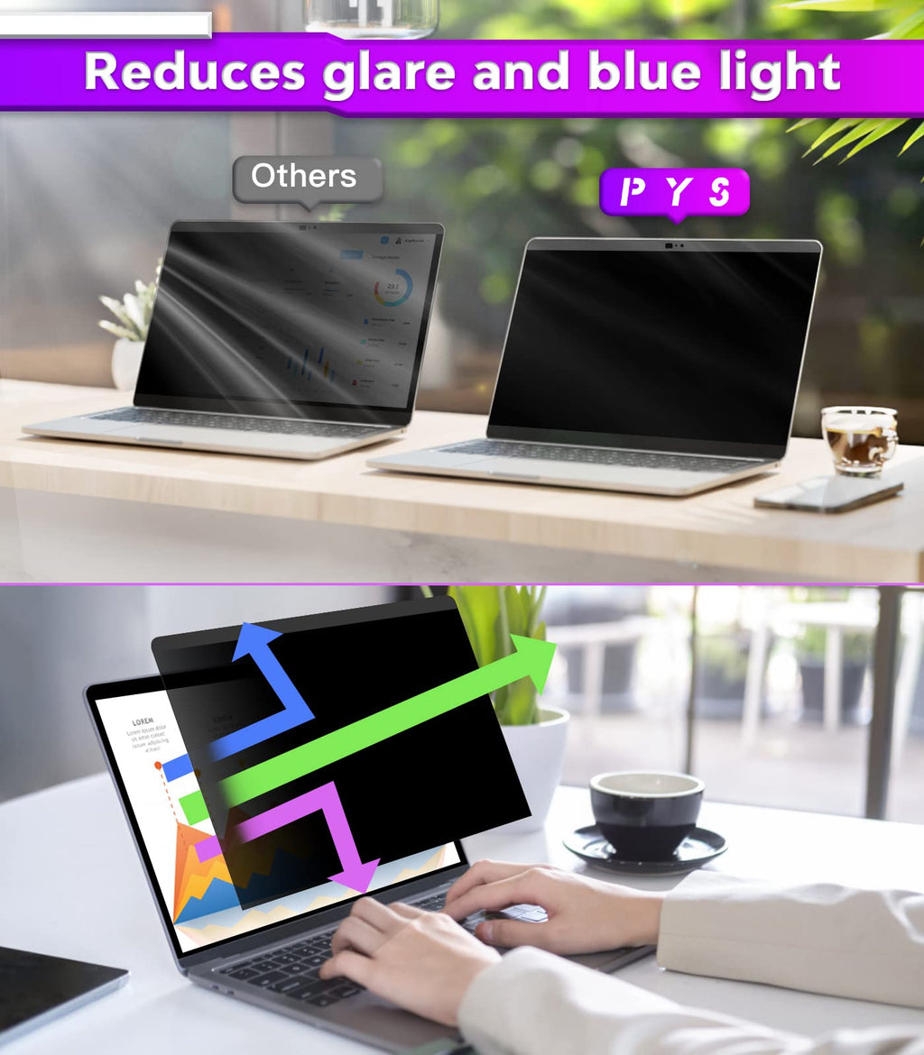 PYS MacBook Air 13.6 Inch Magnetic Privacy Screen for M2 Chip 2022 (A2681) - Removable Anti-Spy Laptop Shield