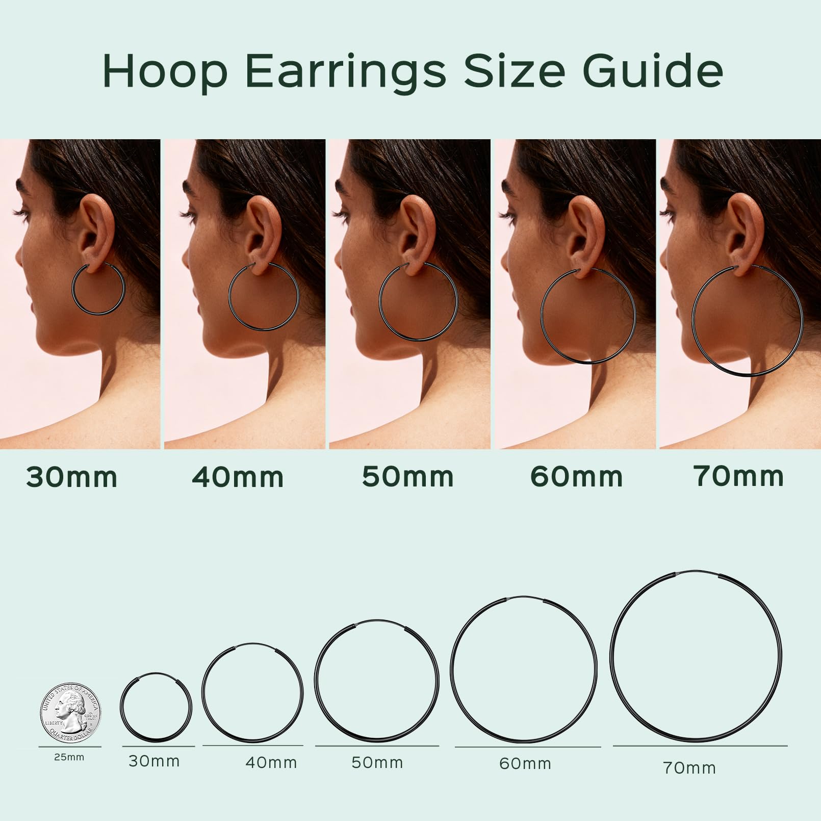 ChicSilver 925 Sterling Silver Hoop Earrings for Women Hypoallergenic, Lightweight Large Gold Plated Silver Hoop Earrings, Endless Hoops Earring 20/30/40/50/60/70MM