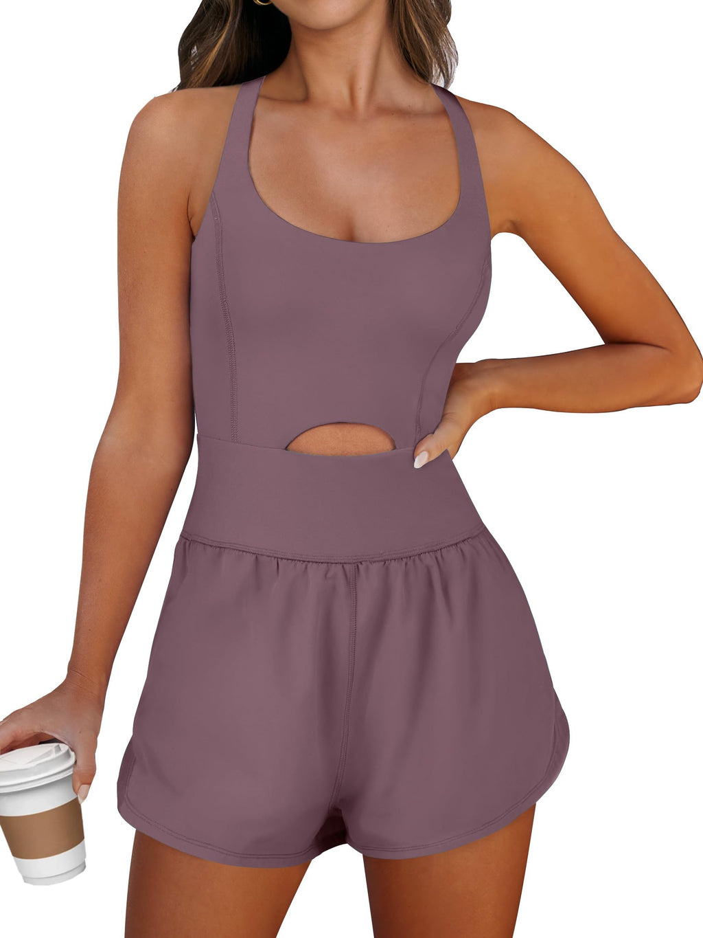 Caracilia Women's Workout Athletic Romper Summer Sets Short Jumpsuits Onesie Running Outfits Exercise Gym 2026 Trendy Clothes